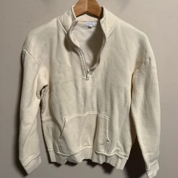 Beyond Yoga Recharge 1/4 Zip Pullover Sweater in Cream- Size XS - Picture 2 of 9